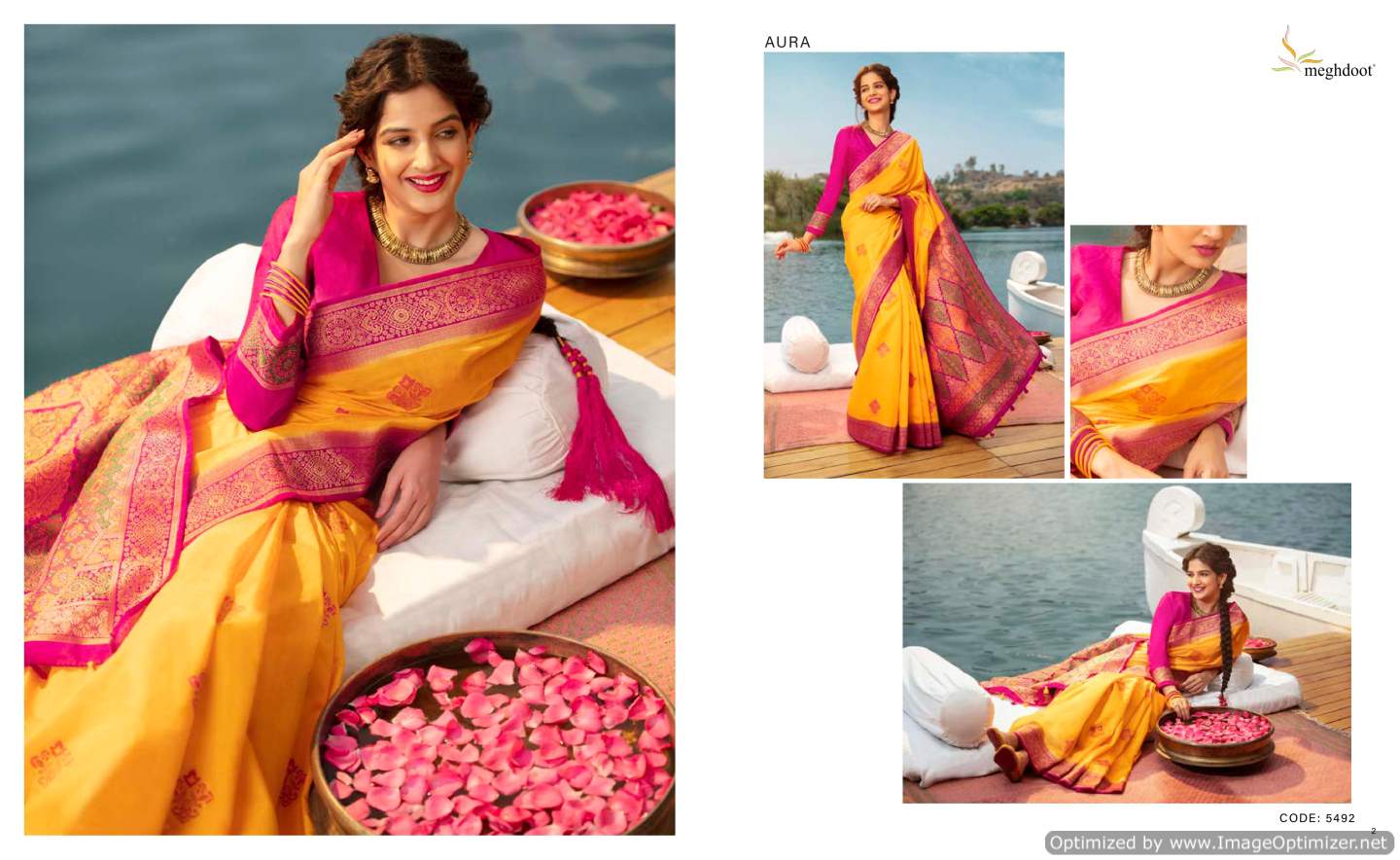 Meghdoot Aura New Fancy Ethnic Wear Handloom Silk Designer Saree Collection